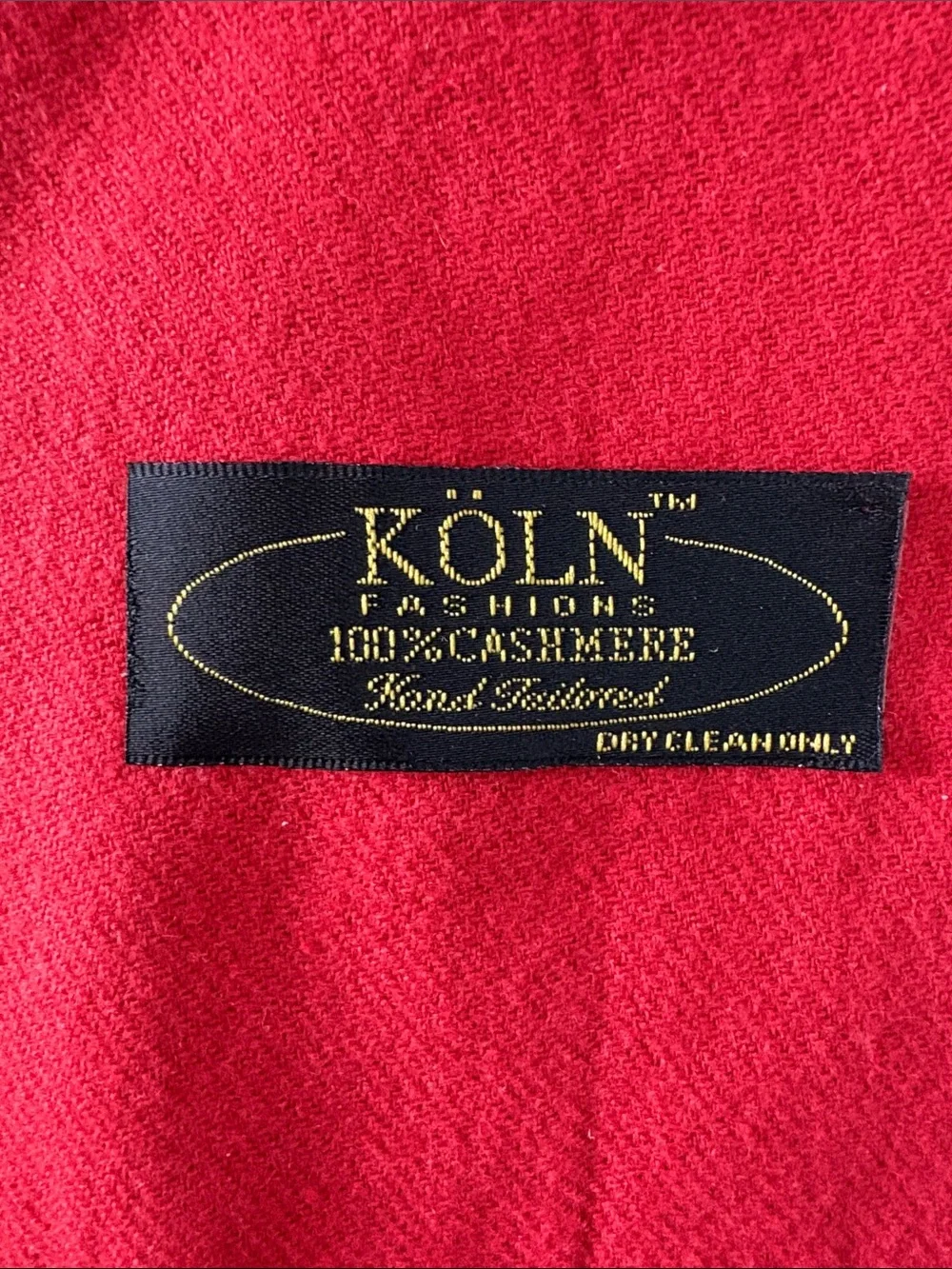 Koln 100% Cashmere Red scarf 80” L x 12.5”W